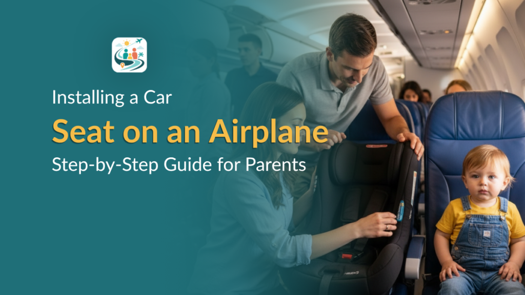 FAA approved label on car seat for airplane use