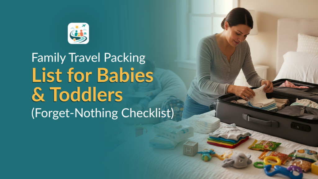 family travel packing list for babies and toddlers preparation at home