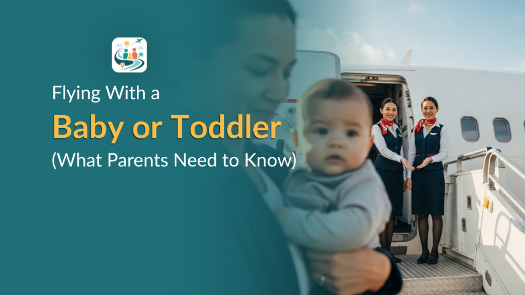 Flying with a baby while boarding an airplane for the first time