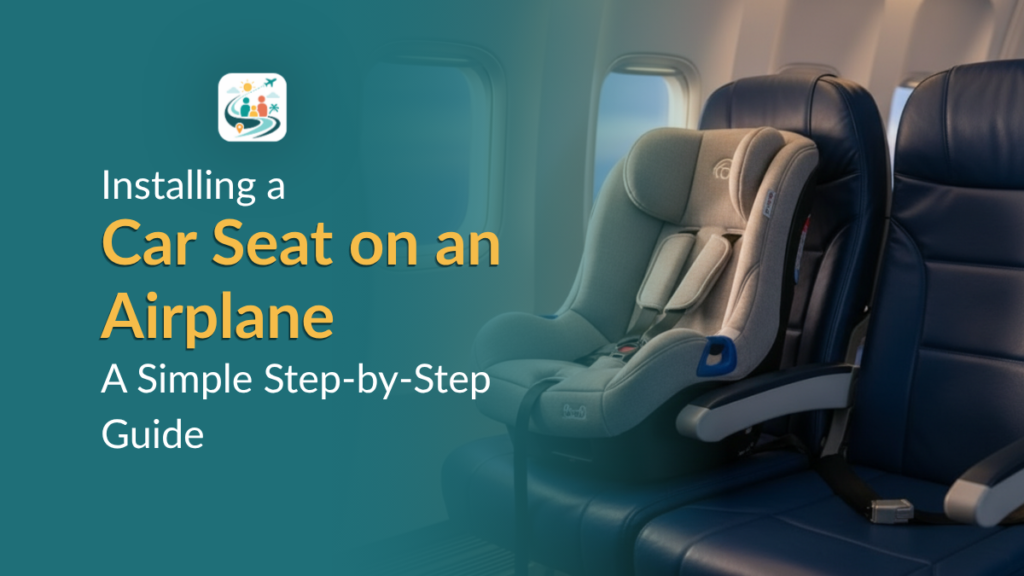 Installing car seat using airplane lap belt