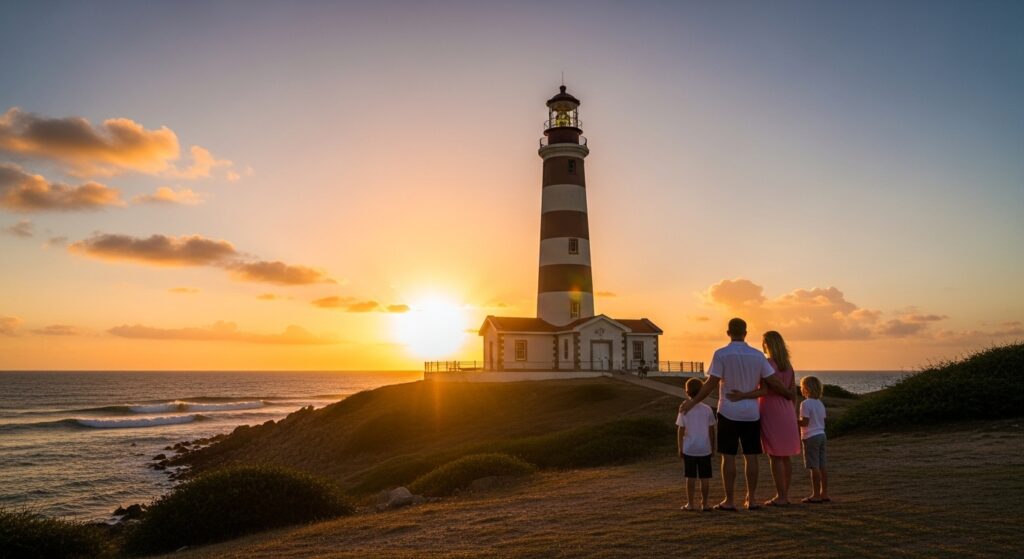 California Lighthouse Aruba family visit