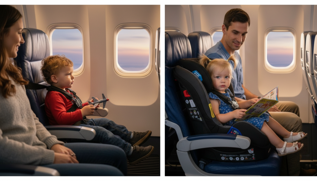 CARES harness compared to car seat on airplane