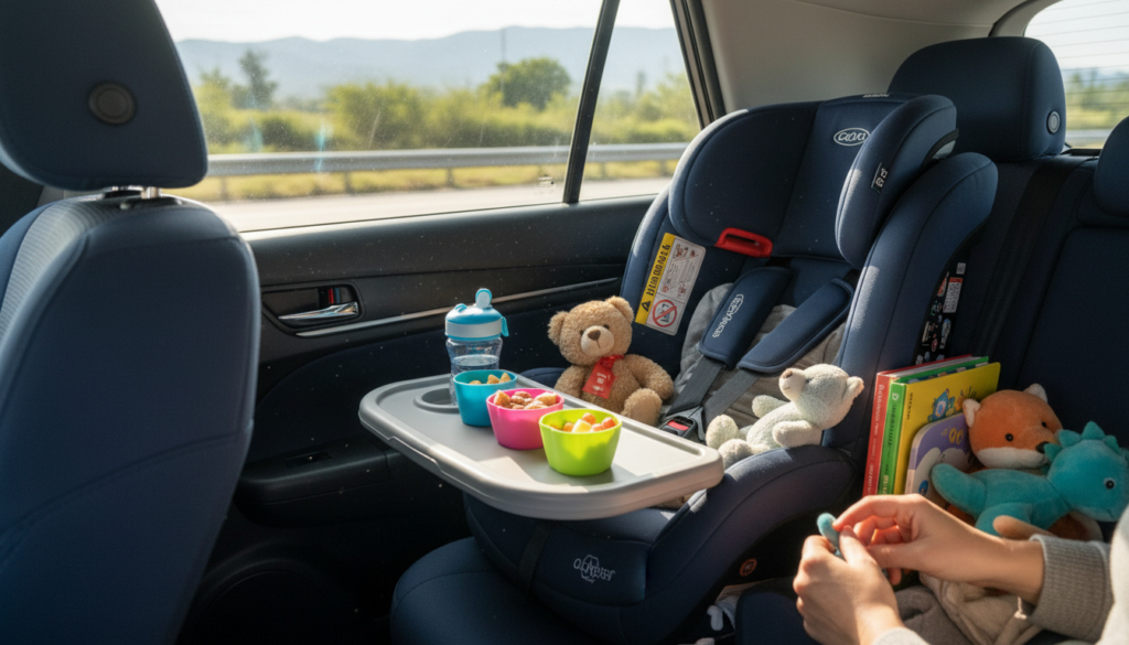 toddler road trip essentials car setup