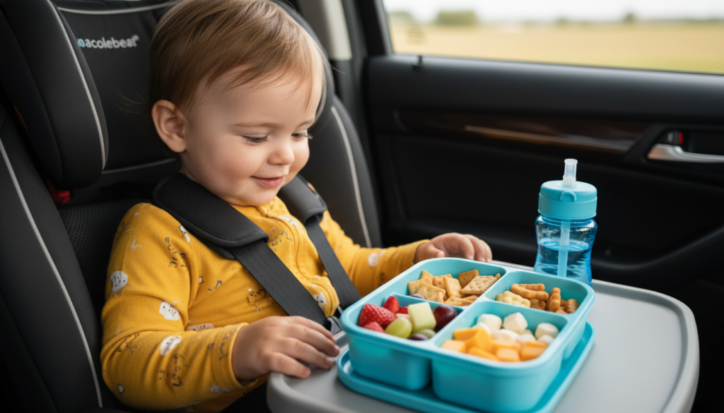 healthy toddler snacks prepared for long car ride